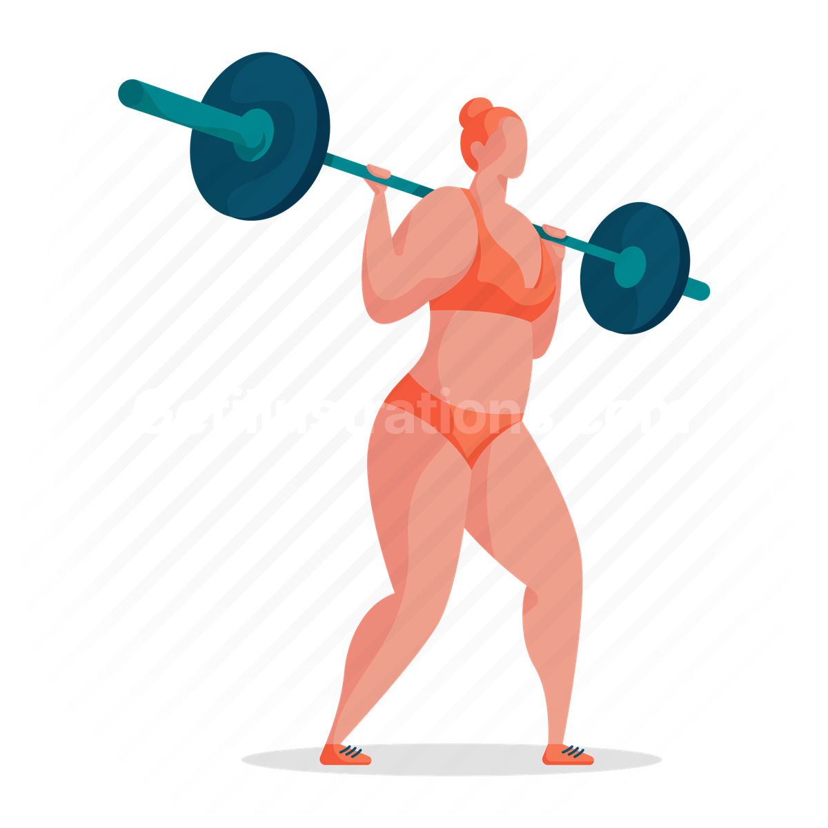 woman, weight lifting, gym, fitness
